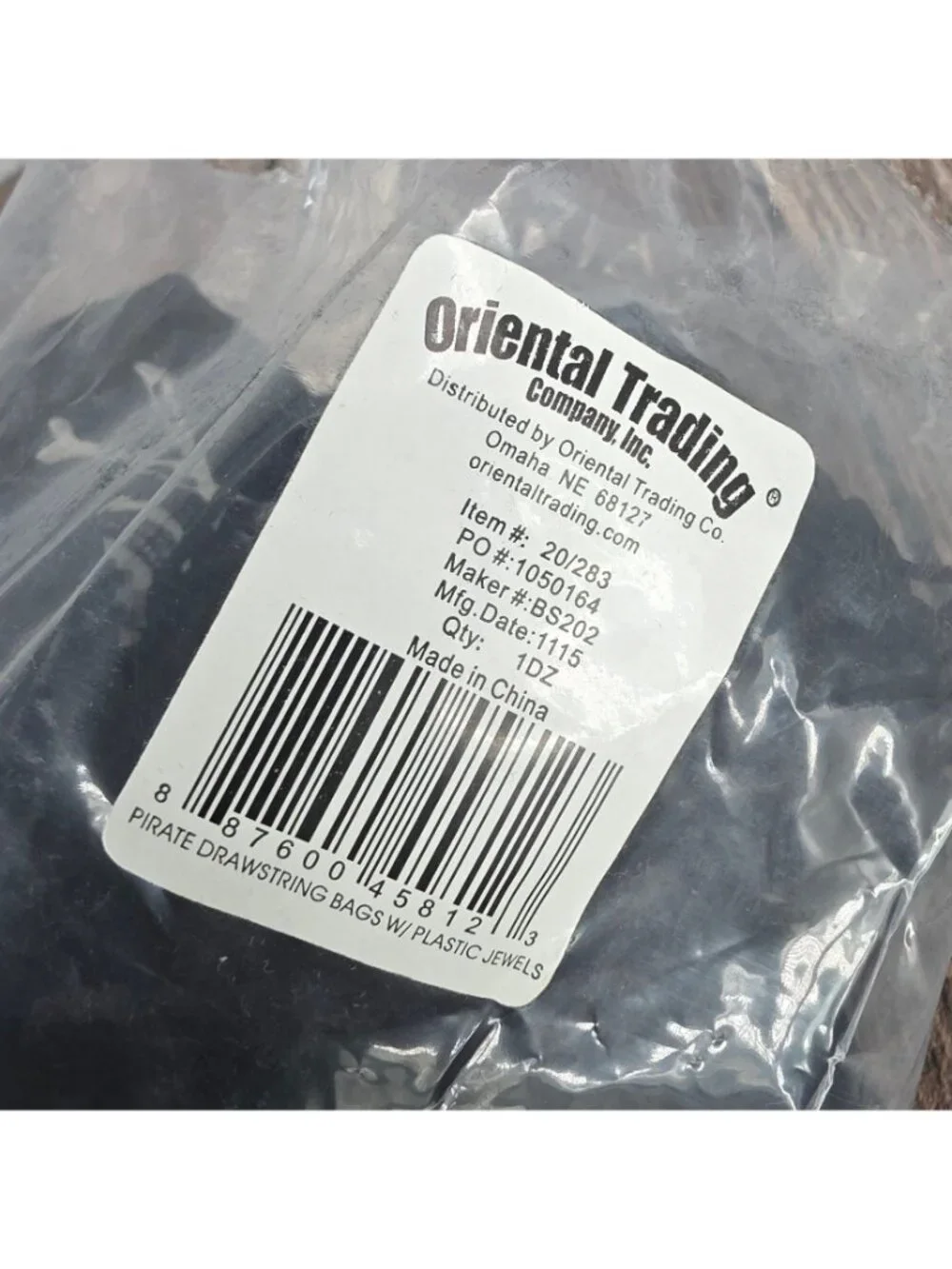Oriental Trading Pirate Jewels Drawstring Bags Set of 12 Plastic Party Gifts New
